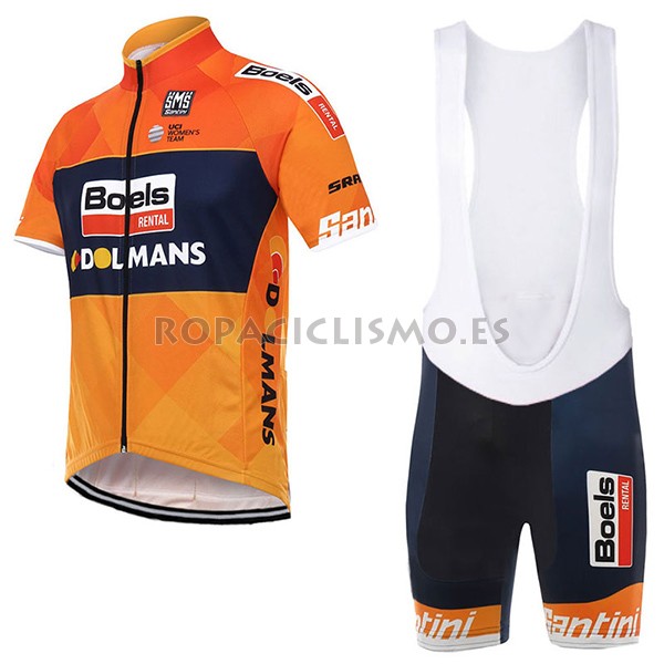 2017 Maillot Boels Dolmans tirantes mangas cortas naranja